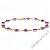 Image 2 : 14kt Yellow Gold 10.50 ctw Round Checkerboard Amethyst by the Yard Chain Bracele