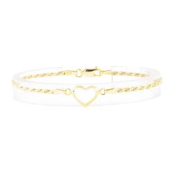 Heart Motif Bracelet - 14KT Yellow Gold