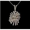 Image 2 : 14KT White Gold 1.34 ctw Diamond Pendant With Chain