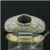 Image 2 : 14kt Yellow Gold 0.85 ctw Oval Sapphire and Round Diamond Band Ring