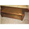 Image 2 : Rectangular Wooden Coffee Table w/ Raised Edges & Undershelf 48" x 22" x 17"H