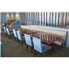 Image 2 : 6 Rectangular Wooden Tables, 6 Upholstered Chairs & Row of Booth Seating