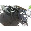 Image 8 : Square Hard Surface Patio Table w/ Metal Base (41"x41"x29"H) & 4 Metal Chairs