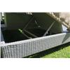 Image 8 : Gray Poolside Lounger for Two w/ Canopy 69" x 84" x 55"H Woven Synthetic Material