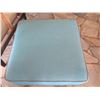 Image 2 : Blue Upholstered Ottoman w/ Wood Base 31.5"x31.5"x16.5"