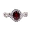 Image 1 : 1.17 ctw Ruby and Diamond Ring - 14KT White Gold