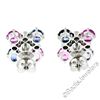 Image 6 : 18kt White Gold 3.86 ctw Oval Sapphire and Round Diamond Stud Earrings