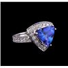 Image 1 : 14KT White Gold 2.20 ctw Tanzanite and Diamond Ring