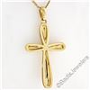 Image 9 : Italian 18kt Yellow Gold Round Diamond Polished Cross Pendant Necklace
