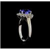 Image 4 : 1.88 ctw Tanzanite and Diamond Ring - 14KT White Gold