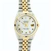Image 2 : Rolex Mens 2 Tone MOP Sapphire Diamond Channel Set Datejust Wristwatch
