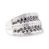 Image 1 : 1.00 ctw Black and White Diamond Ring - 14KT White Gold