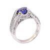 Image 4 : 2.59 ctw Sapphire Stone And Diamond Ring And Attached Band - 18KT White Gold