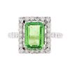 Image 2 : 3.58 ctw Tsavorite and Diamond Ring - 14KT White Gold