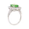 Image 4 : 3.58 ctw Tsavorite and Diamond Ring - 14KT White Gold