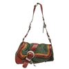 Image 3 : Christian Dior Green Denim Leather Gaucho Double Saddle Bag