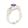 Image 4 : 1.60 ctw Blue Sapphire And Diamond Ring - 14KT White Gold