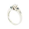 Image 4 : 0.60 ctw Diamond and Sapphire Ring - 14KT White Gold