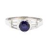 Image 2 : 1.52 ctw Sapphire And Diamond Ring - 14KT White Gold