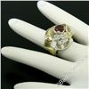Image 7 : 18kt Yellow Gold and Sterling Silver 2.73 ctw Garnet and Diamond Cocktail Ring