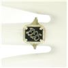 Image 8 : 1925 14k White Gold Prong Set Black Onyx Filigree Dinner Ring
