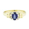 Image 2 : 1.00 ctw Blue Sapphire and Diamond Ring - 14KT Yellow and White Gold
