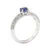 Image 4 : 0.75 ctw Sapphire and Diamond Ring - 18KT White Gold