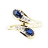 Image 2 : 1.30 ctw Sapphire and Diamond Ring - 14KT Yellow Gold