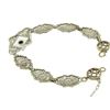 Image 5 : Antique Art Deco 14kt White Gold Camphor Glass and Damond Bracelet