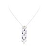 Image 2 : 3.85 ctw Sapphire And Diamond Pendant And Chain - 14-18KT White Gold