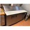 Image 2 : TRUE Model TSSU -60-16-HC 60 inch double door SS sandwich prep station. on wheels with inserts.