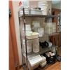 Image 1 : Wire shelf with contents of plastic food storage