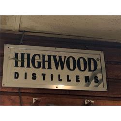 Bar Mounted Sign BUYER MUST REMOVE -Highwood Distillers