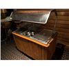 Image 2 : Triple well hot food buffett station with sneeze guard and inserts