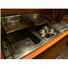 Image 3 : Triple well hot food buffett station with sneeze guard and inserts