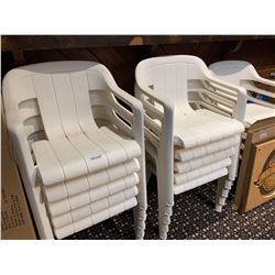 Lot of 14 White patio chairs