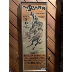 Framed Vintage & Rare Calgary Stampede Poster - 1923