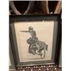 Image 1 : Framed Limited Edition Western Sketch - Saddle Bronc