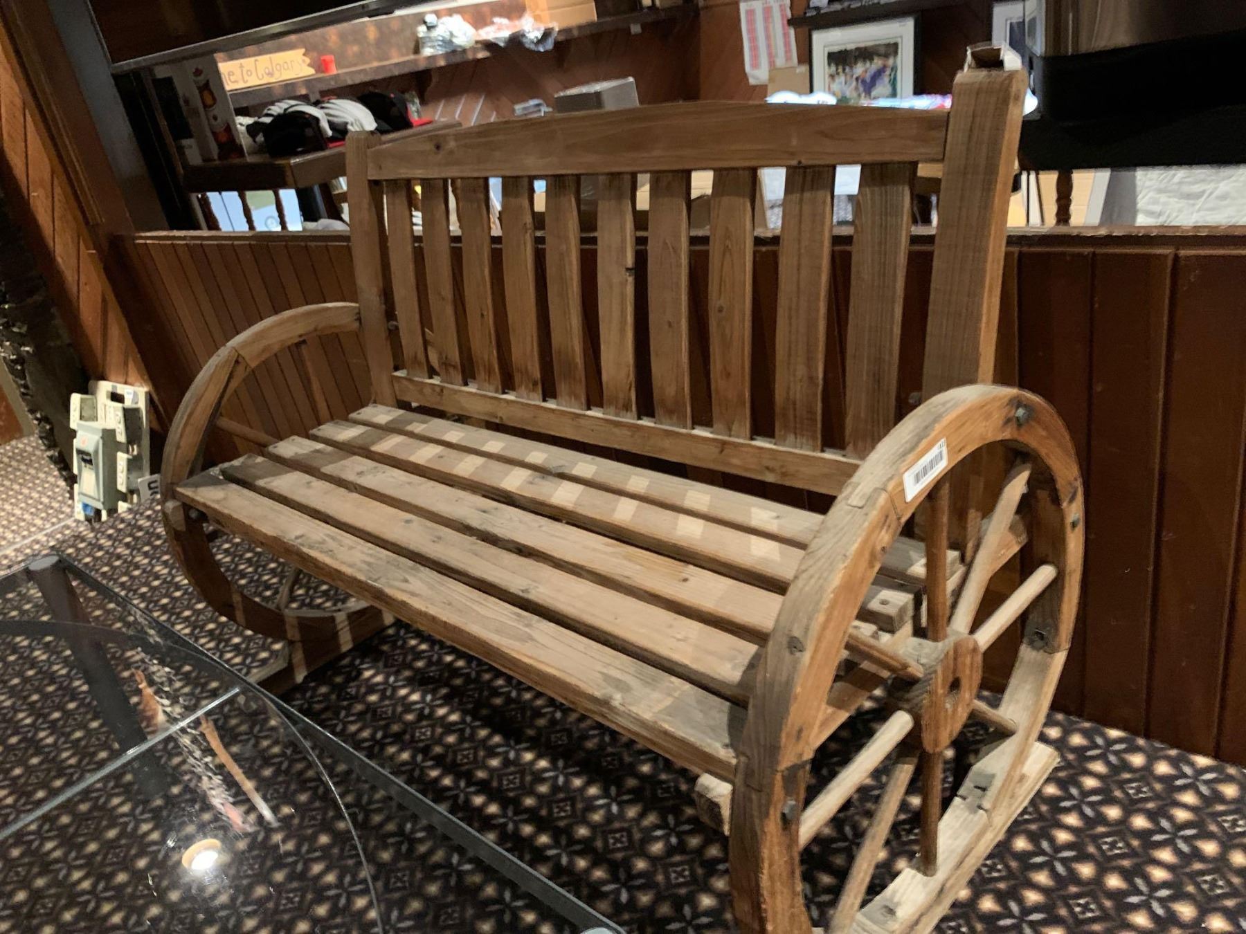 Wagon Wheel Bench - A D Auction Depot Inc.