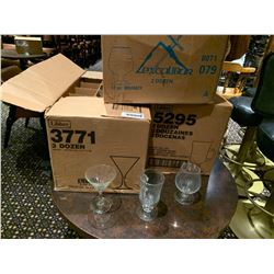 Lot of 3 cases assorted glasses