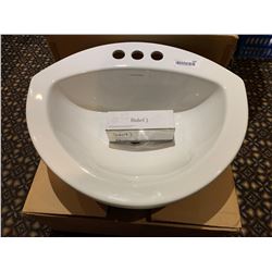 New Bathroom sink in box with hardware