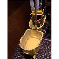 Lot of 2 mop buckets and mop