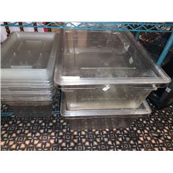 Lot of clear food bins with lids