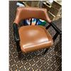 Image 2 : Lot of - Round bar table with 4 heavy vinyl arm chairs