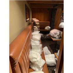 L shaped Heavy vinyl bench approx 20 ft x 5 ft - buyer must remove
