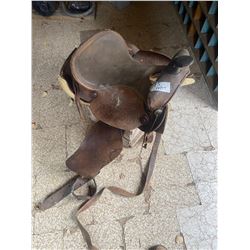14" Western Saddle with Stirrups
