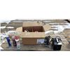 Image 1 : Box of Lubricants & 2 Small Battery Chargers