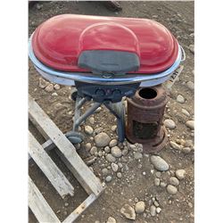 Folding BBQ and Vintage Stove pc.