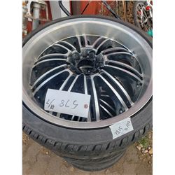 4 Rims and Tires w/ Center Caps, Lugnuts ( 3 Tires Matching Tread Pattern)