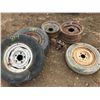 Image 1 : (3) TIRES + RIMS (2)- 235/75/15 + (1 SPARE TIRE)-135/80/15 + HUB BARRINGS (WORN CONDITION)